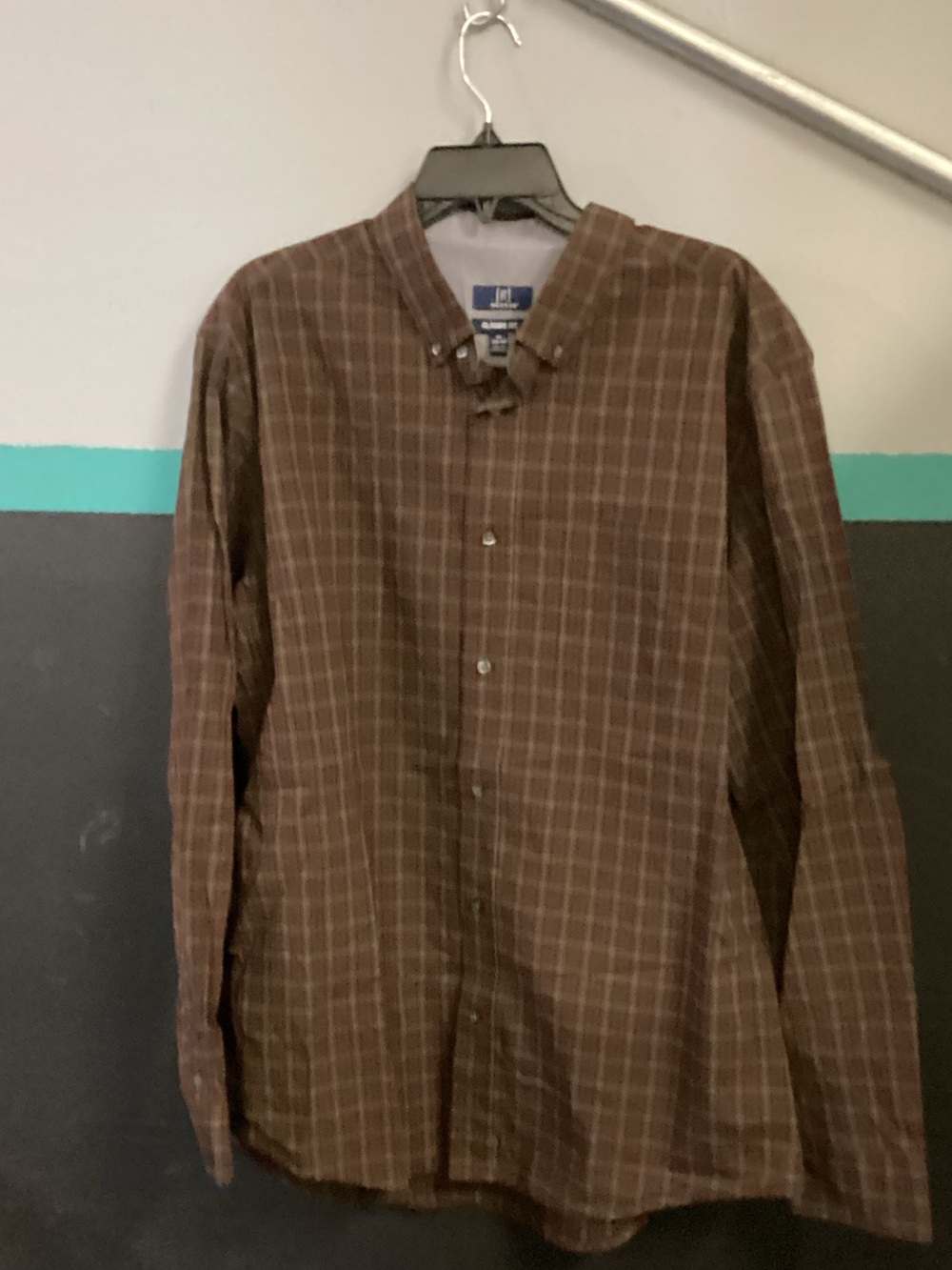 George Brown Plaid Long-Sleeve Button-Down Shirt